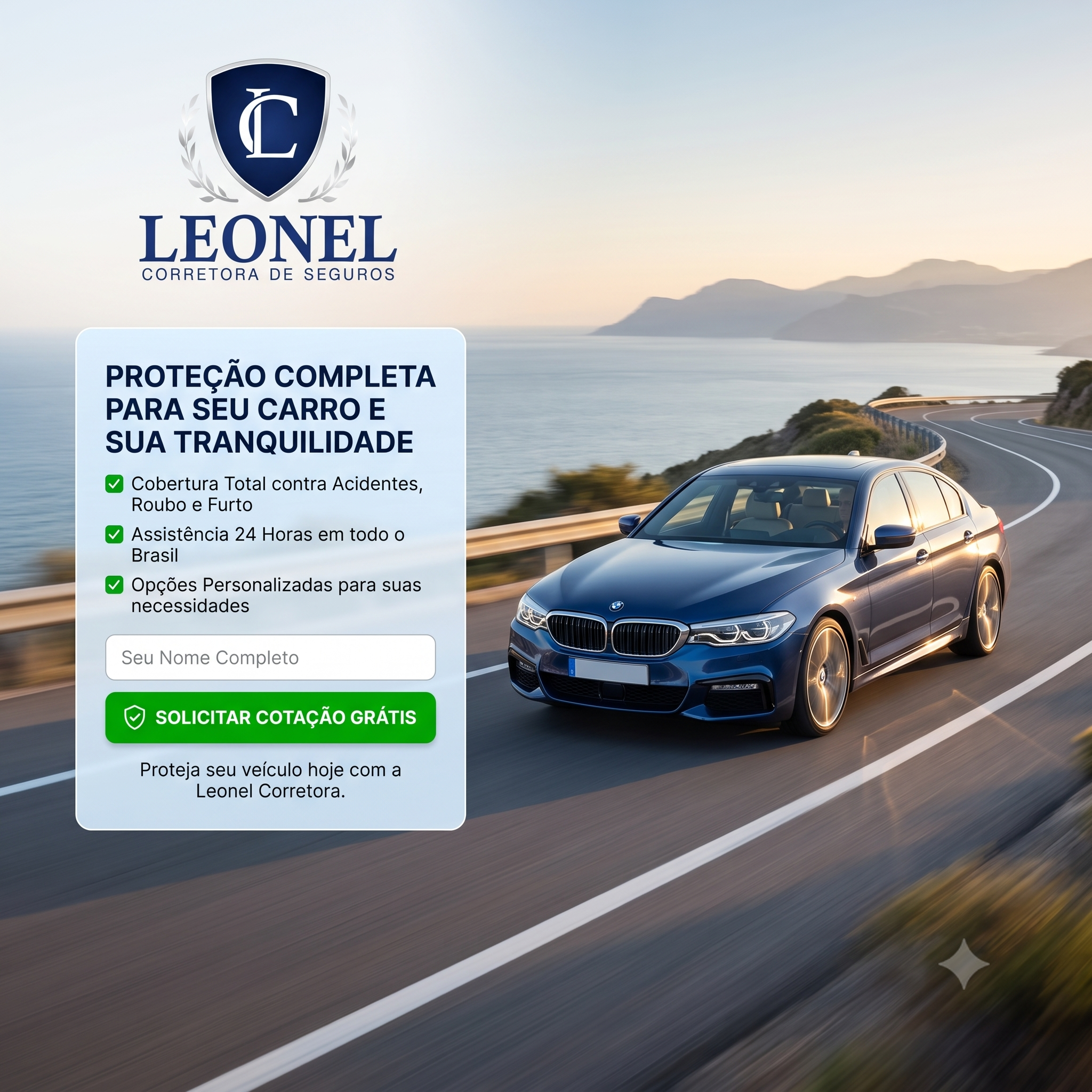 Motorista dirigindo carro em segurança na estrada